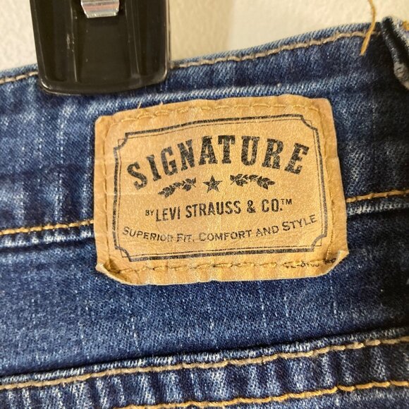 Womens Signature Levis AT Waist Bootcut Jeans Blue 14M - Picture 4 of 7
